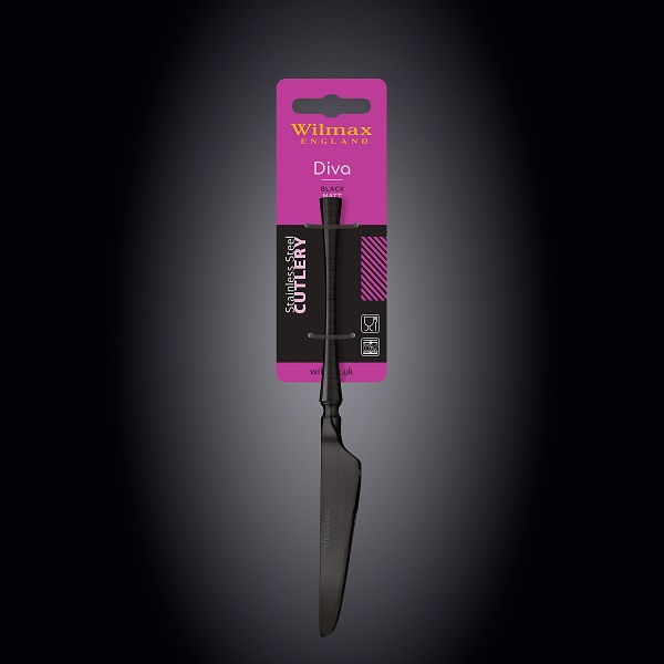 Нож обеденный Diva Black 22 см матовый